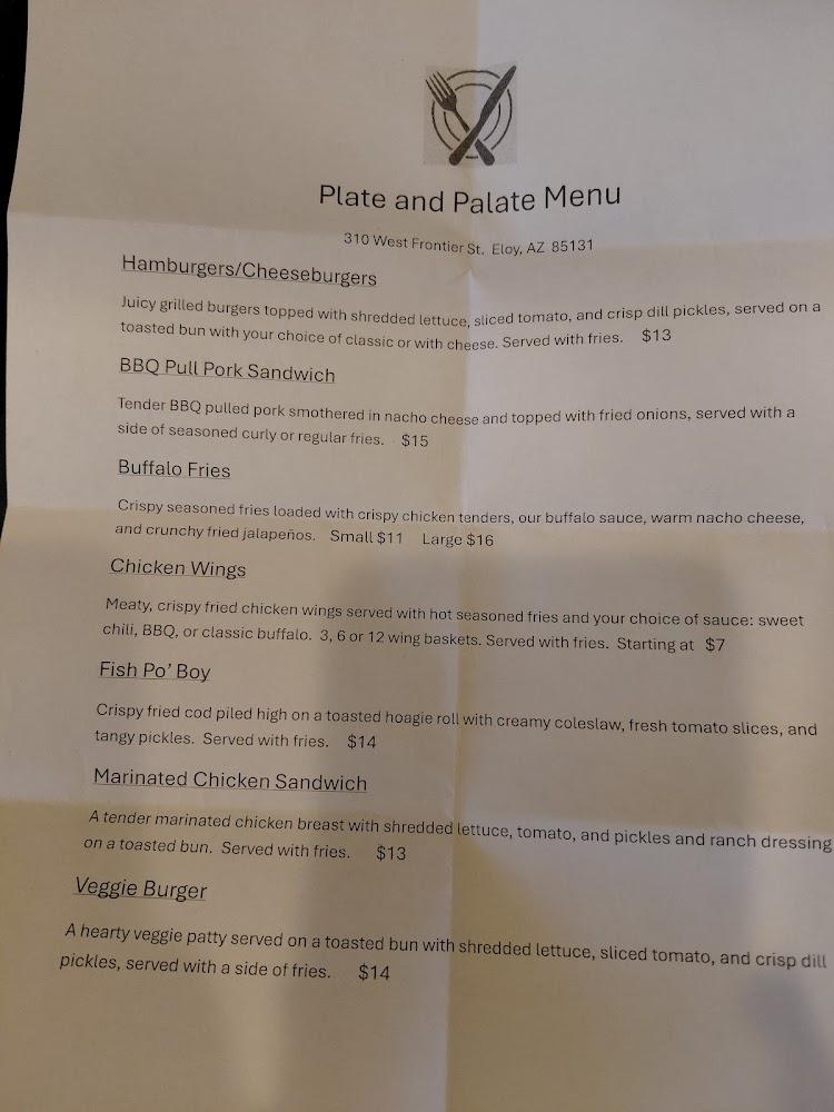 Plate and Palate Menu image 1