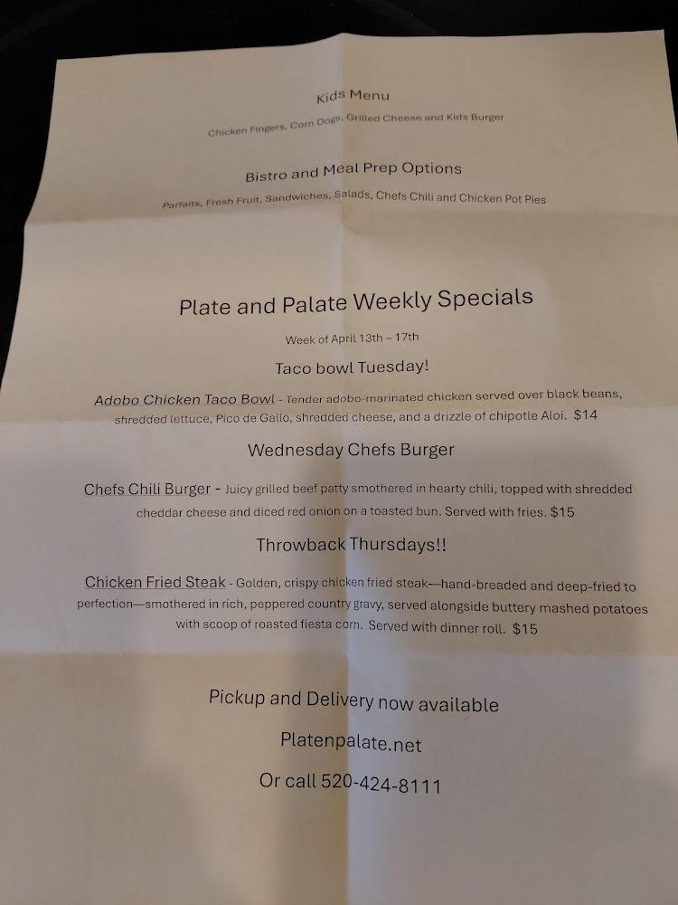 Plate and Palate Menu image 2